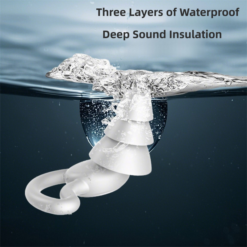 2-Pairs Black Noise Reduction Silicone Ear Plugs for Swimming, Sleep, and Study - Waterproof Reusable Sound Blocking Earplugs