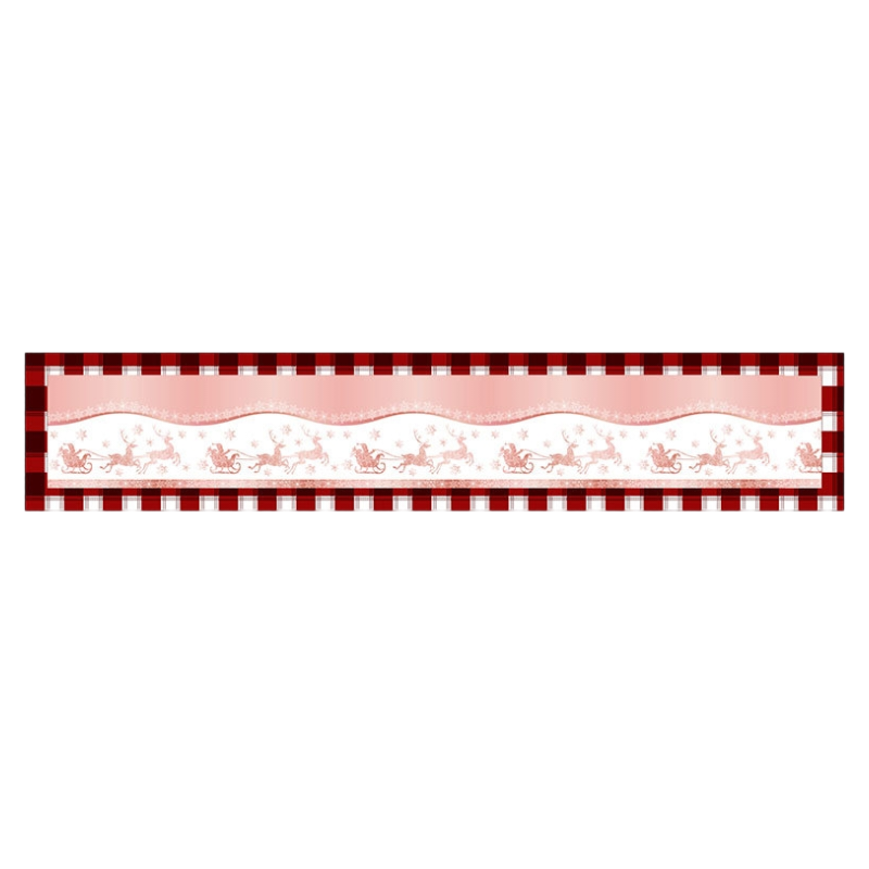 Style-4 New Year &amp; Christmas Table Runner(33 x 180 CM) - Festive Linen Tablecloth, Digital Print Christmas Decor