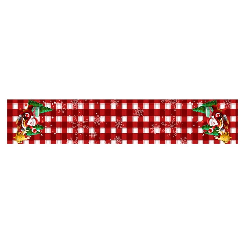 Style-5 New Year &amp; Christmas Table Runner(33 x 180 CM) - Festive Linen Tablecloth, Digital Print Christmas Decor