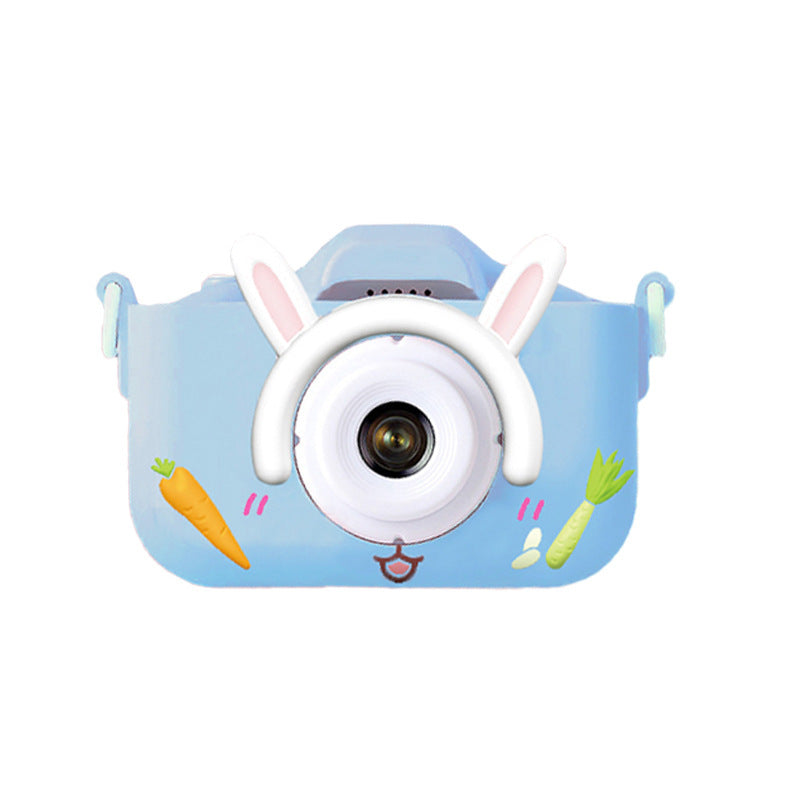 X2 Blue Single Lens Kids Carrot Bunny Digital Camera - Multi-Functions With 20MP Interpolation, Photo &amp; Multiple Filters, 1080P Video and Game