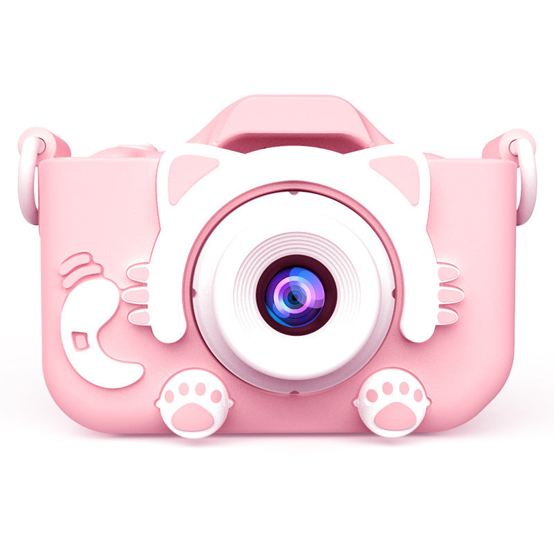 X2 Pink Single Lens Kids Cat Digital Camera - Multi-Functions With 20MP Interpolation, Photo & Multiple Filters, 1080P Video and Game