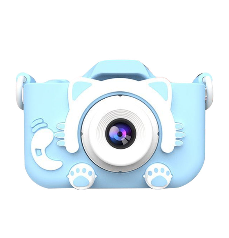 X2 Blue HD Dual Lens Kids Cat Digital Camera - Multi-Functions With 20MP Interpolation, Photo & Multiple Filters, 1080P Video and Game