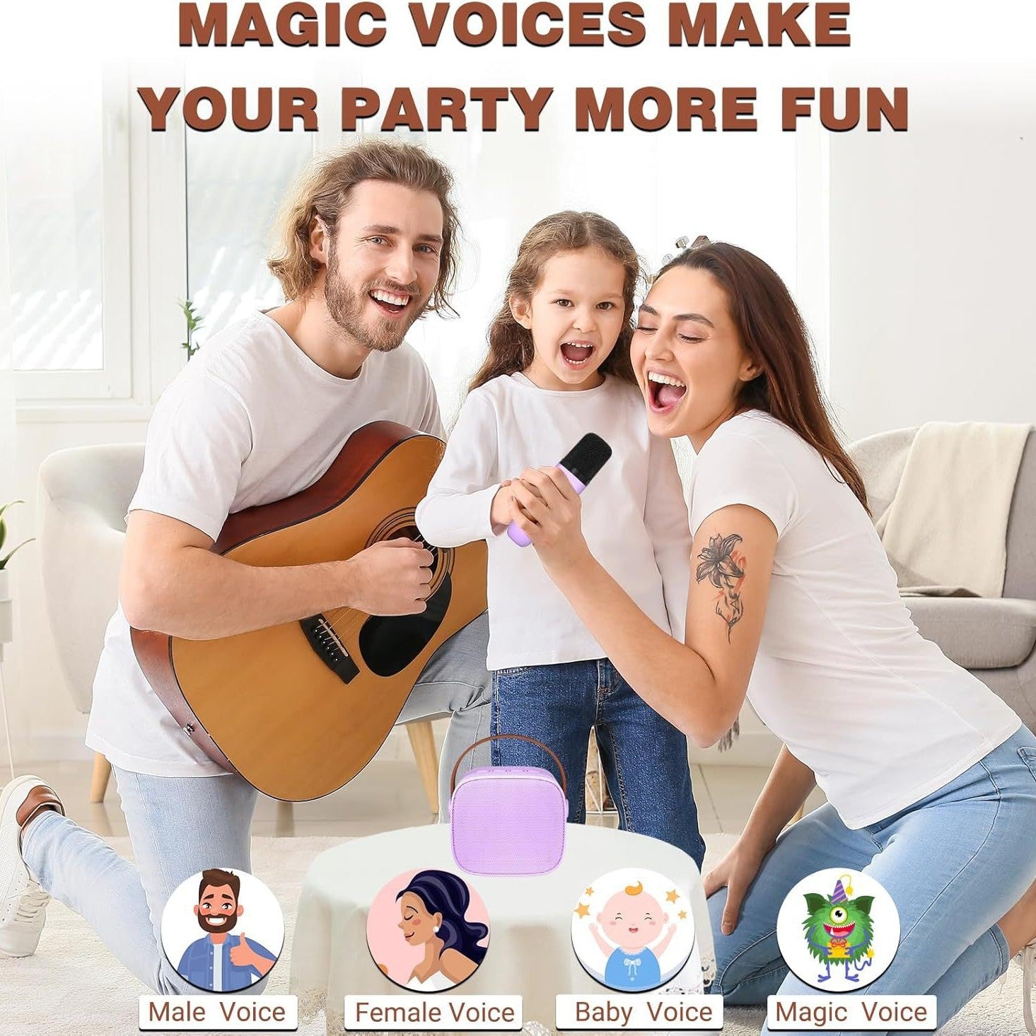 2-Set Pink & Blue Wireless Dual-Microphone Karaoke Speaker - Portable Handheld K1 Bluetooth All-in-One KTV Singing Machine