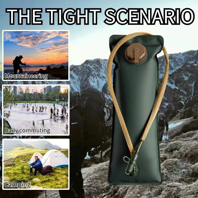 Outdoor Grey 3L Hydration Bladder for Running & Cycling - Eco-Friendly PEVA Material Water Reservoir Pack Insert with Bite Valve & 93CM Water Pipe