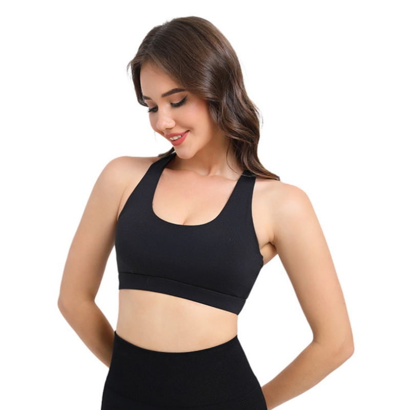 2-Pack Black High-Support Shockproof Sports Bra(M Size) - Women&#39;s Backless Yoga Running Vest with Naked-Feel Comfort (Padded &amp; Wire-Free)