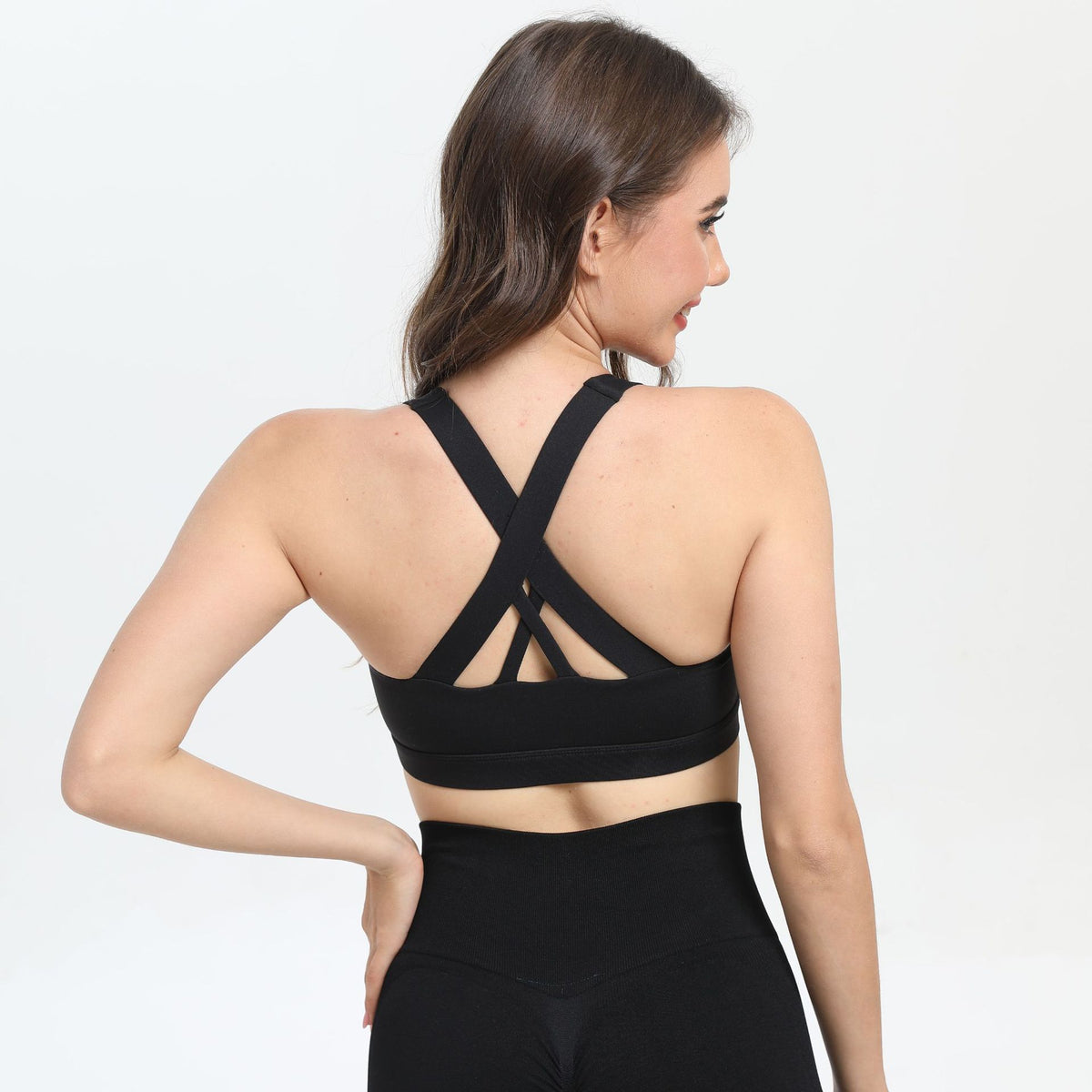 2-Pack Black High-Support Shockproof Sports Bra(XL Size) - Women's Backless Yoga Running Vest with Naked-Feel Comfort (Padded & Wire-Free)