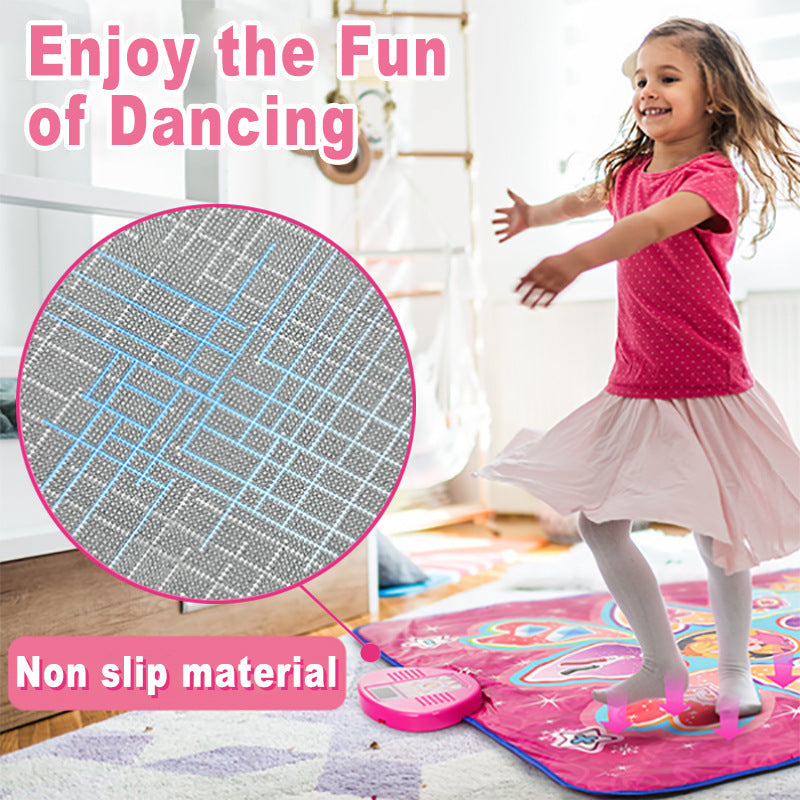 Purple Wireless Kids Electronic Princess Dance Mat & Music Playmat(90x90CM) - 7 Modes Foot Game Pad Toy with Digital Score Display