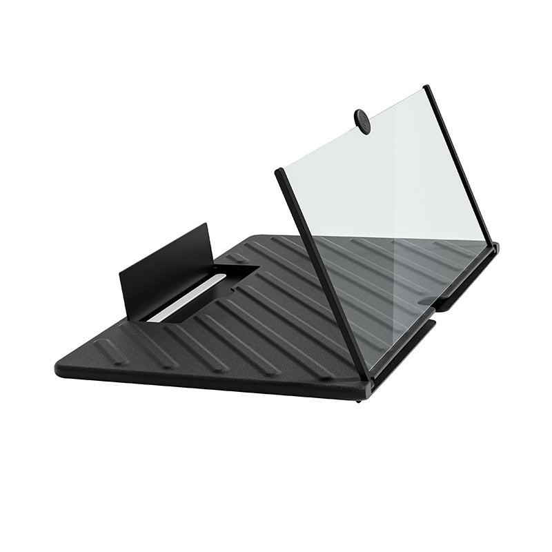 Black 20-Inch Ultra-Clear Portable Retractable HD Mobile Phone Screen Magnifier - Eye Protection Fresnel Lens Projector, with Built-in Phone Holder &amp; Adjustable Base
