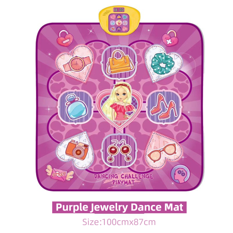 2-Pack Kids Multifunctional Electronic Dance Mat(100x87CM) - Unicorn & Purple Ornament Theme Play Mat with Sound Recognition for Early Education and Physical Exercise