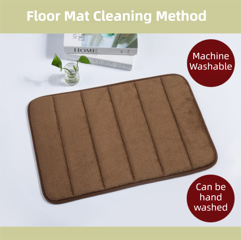 Khaki Ultra-Absorbent Non-Slip Thickened Bath Mat(1.8x45x70CM) - Luxurious Durable Soft Floor Rug with Rubber Backing, Hand & Machine Washable Doormat for Bathroom & Entry