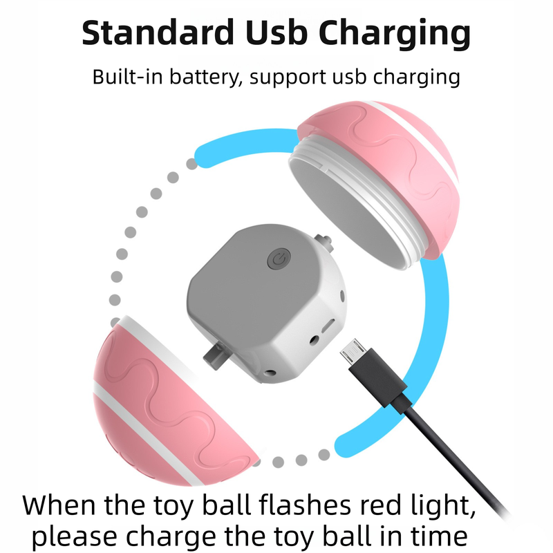 Orange Durable TPU Smart Interactive Electric Pet Toy Ball With Remote - Automatic Normal & Crazy Mode Bouncing Dog & Cat Chew Toy, Remote Activated
