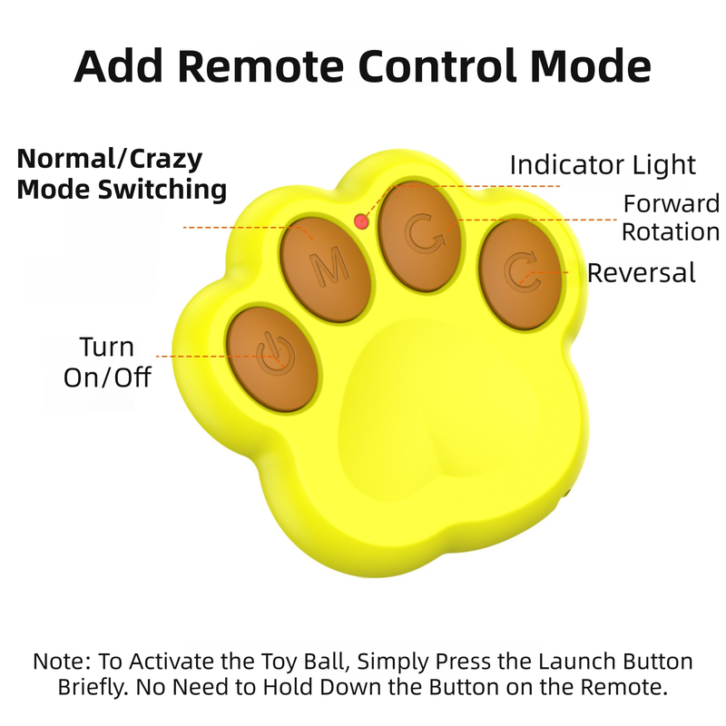Orange Durable TPU Smart Interactive Electric Pet Toy Ball With Remote - Automatic Normal & Crazy Mode Bouncing Dog & Cat Chew Toy, Remote Activated