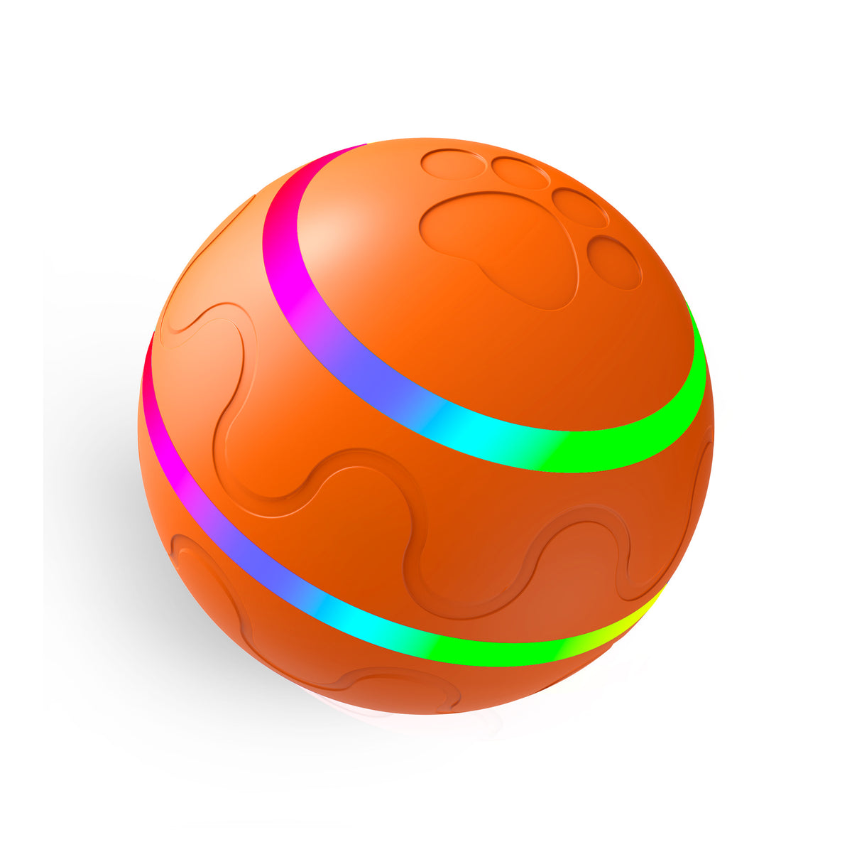 Orange Durable TPU Smart Interactive Electric Pet Toy Ball - Automatic Bouncing Dog &amp; Cat Chew Toy, Shaking Smart Activated