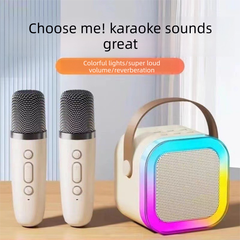 Black single wheat Portable Mini Karaoke Machine with Wireless Microphone - Bluetooth Speaker for Kids & Adults