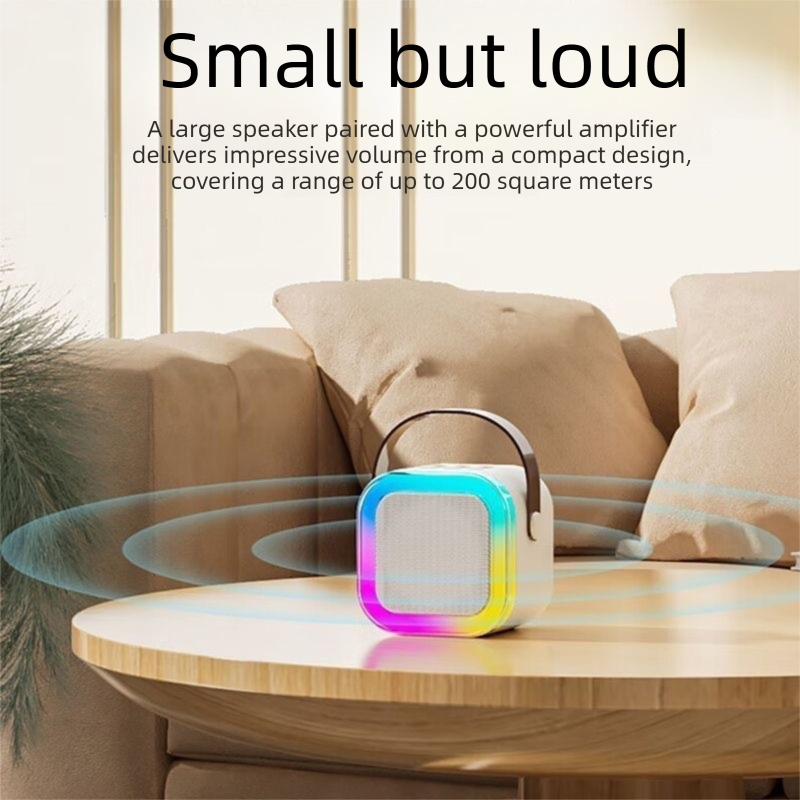 Red single wheat Portable Mini Karaoke Machine with Wireless Microphone - Bluetooth Speaker for Kids & Adults