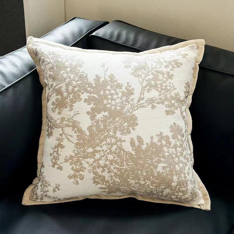 White Elegant Black &amp; White Tree Print Cushion Cover - Modern Home Decor