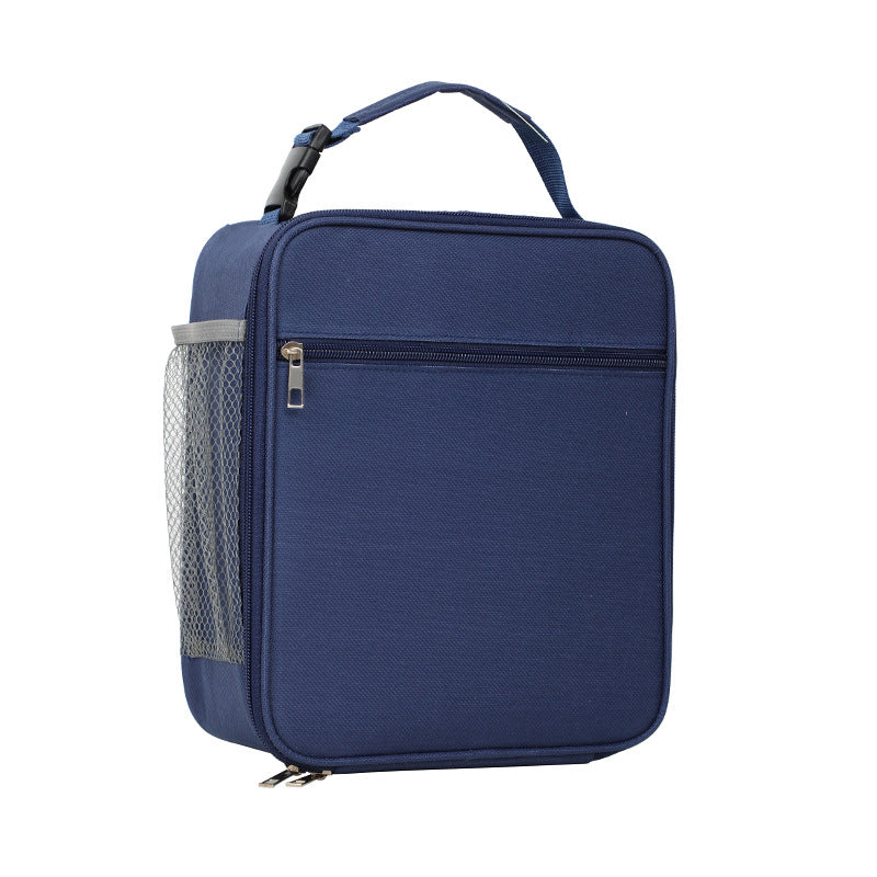 Blue Insulated Lunch Bag with Shoulder Strap - Portable &amp; Large Capacity Thermal Bento Tote
