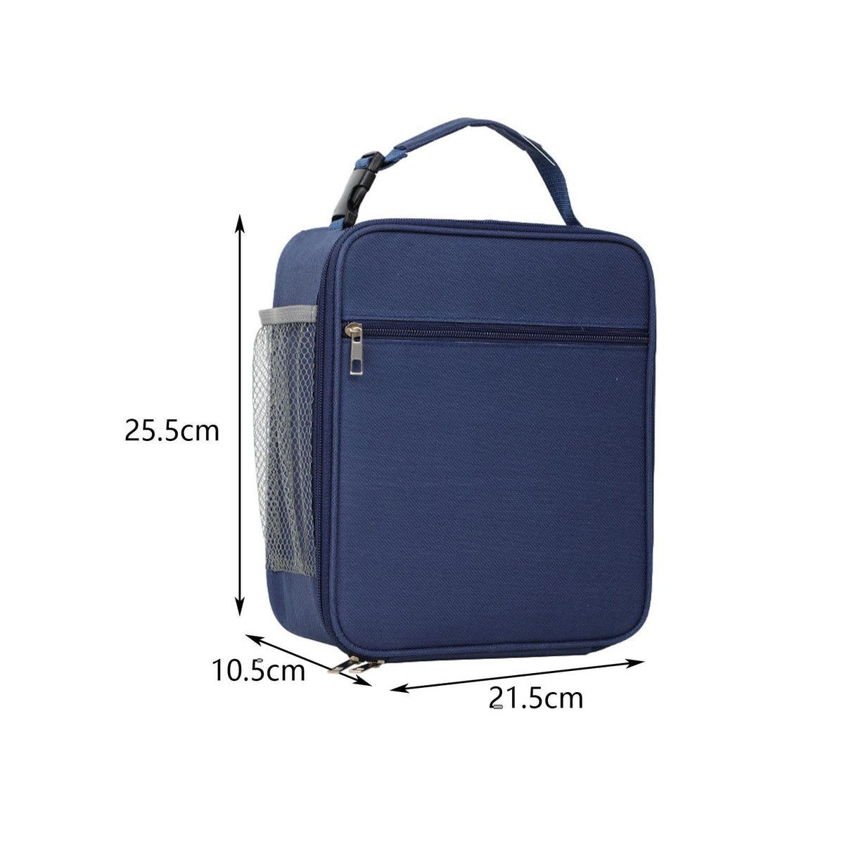 Blue Insulated Lunch Bag with Shoulder Strap - Portable & Large Capacity Thermal Bento Tote