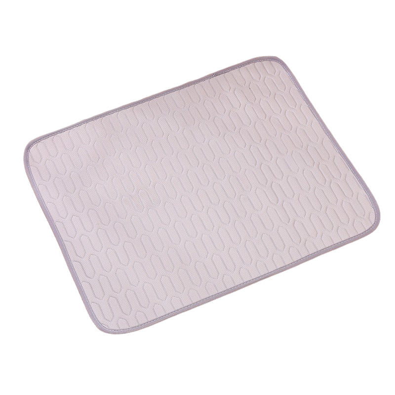 Grey Pet Summer Ice Silk Cooling Mat - Breathable Latex Sleep Pad for Dogs &amp; Cats (50*40cm)