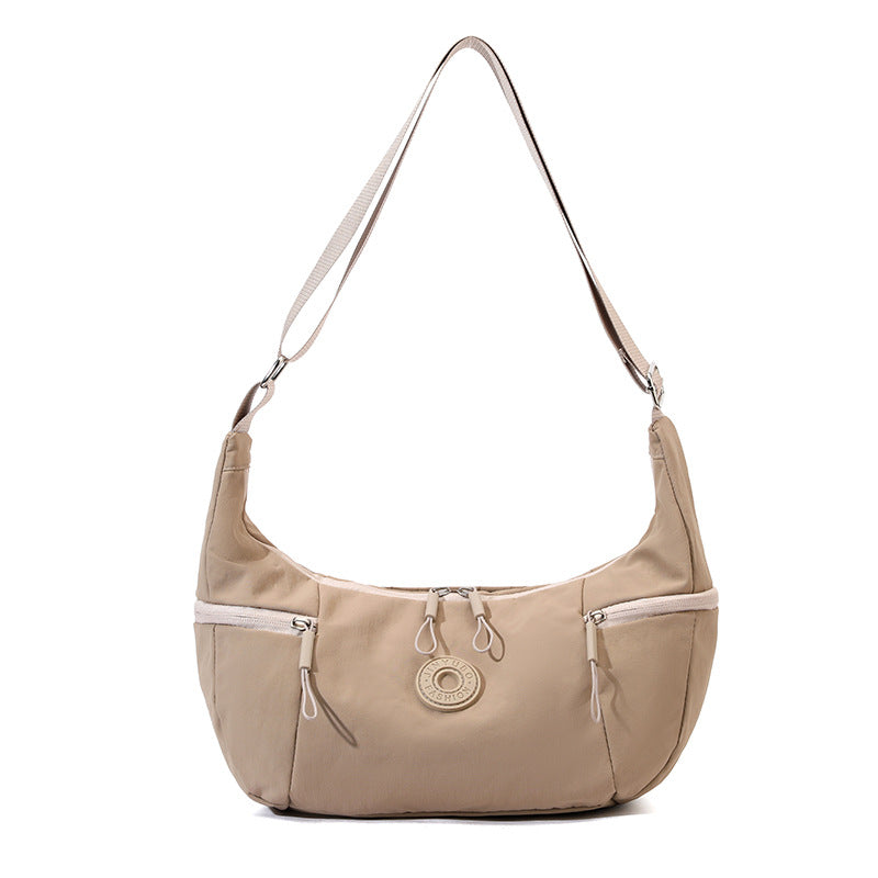 Khaki Stylish &amp; Lightweight Nylon Crossbody Bag for Women - Large Capacity Shoulder Hobo Bag with Water-Resistant Finish, Perfect for Travel &amp; Daily Use