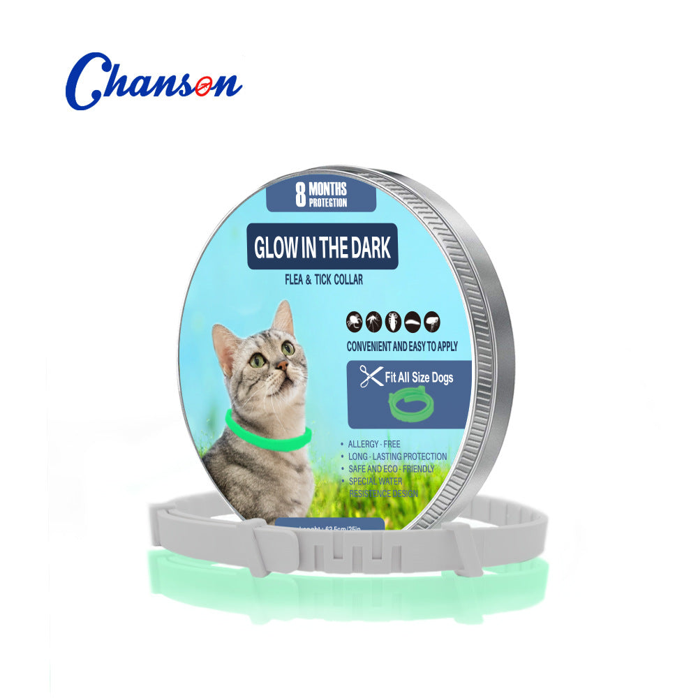 3-Pcs Luminous night 8-Month Flea and Tick Repellent Collar for Dogs and Cats – Waterproof, Adjustable &amp; Safe with Natural Herbal Oils(38cm)