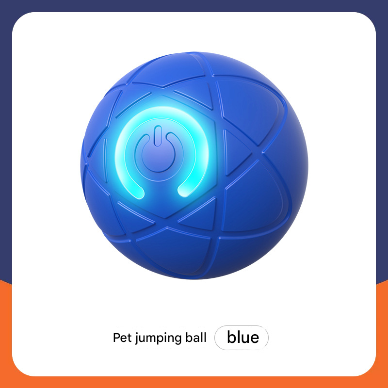 2-PCS Blue Intelligent Gravity Jump Ball - Dynamic Bite-Resistant Pet Toy for Cats &amp; Small to Medium Breeds - USB-C Rechargeable