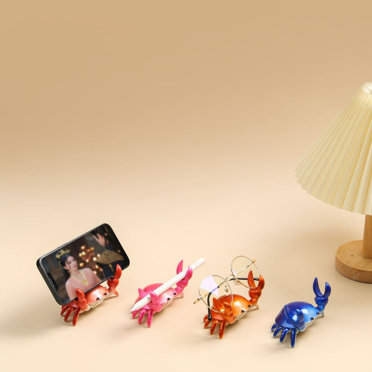 3-Pack Brown Creative Crab Pen Holders - Cute Desk Organizer & Phone Stand - Novelty Office Decor & Gift Idea