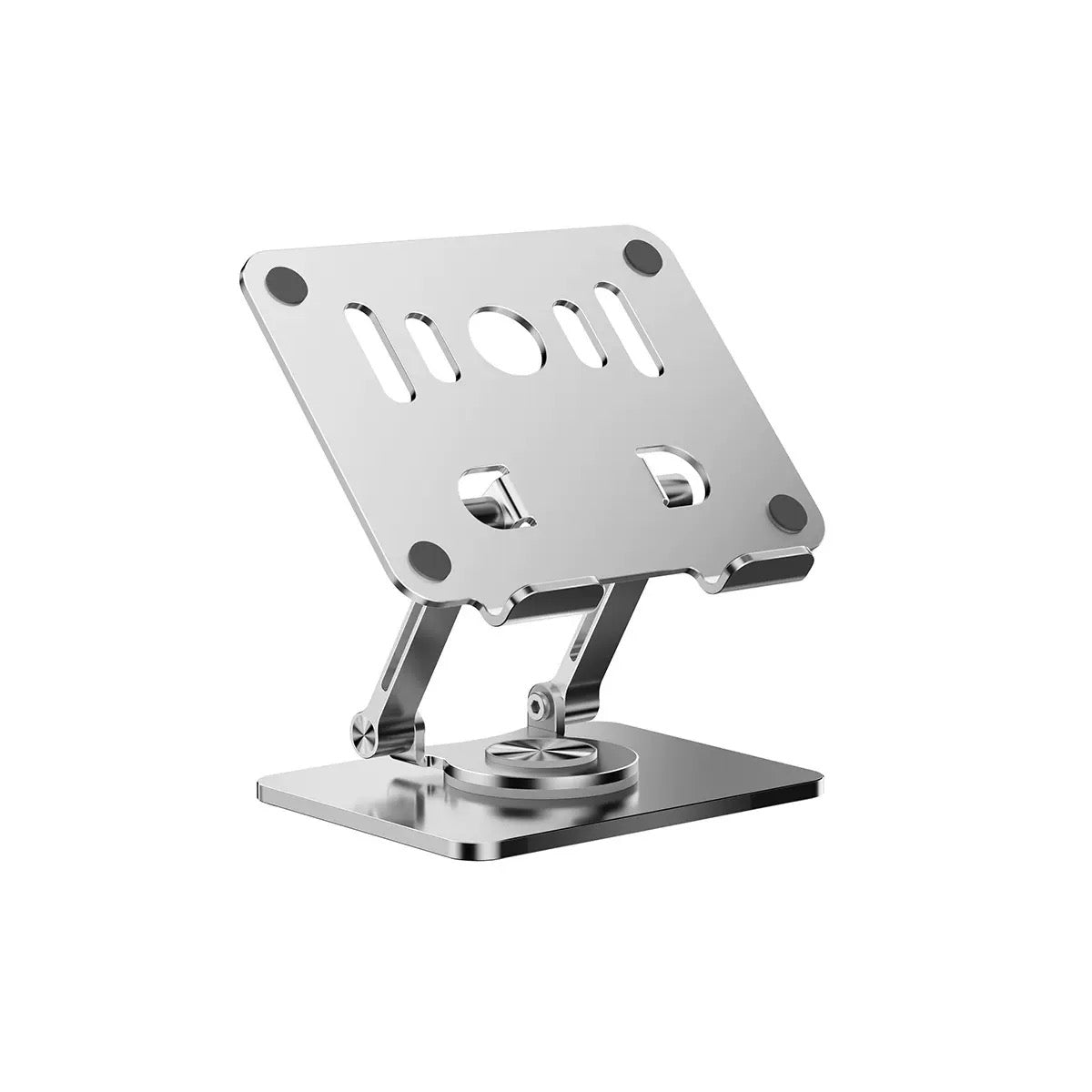 Grey 360 degree Rotating Tablet &amp; Phone Stand - Heavy-Duty Aluminum Adjustable Holder with Cooling for iPad, iPhone, and More