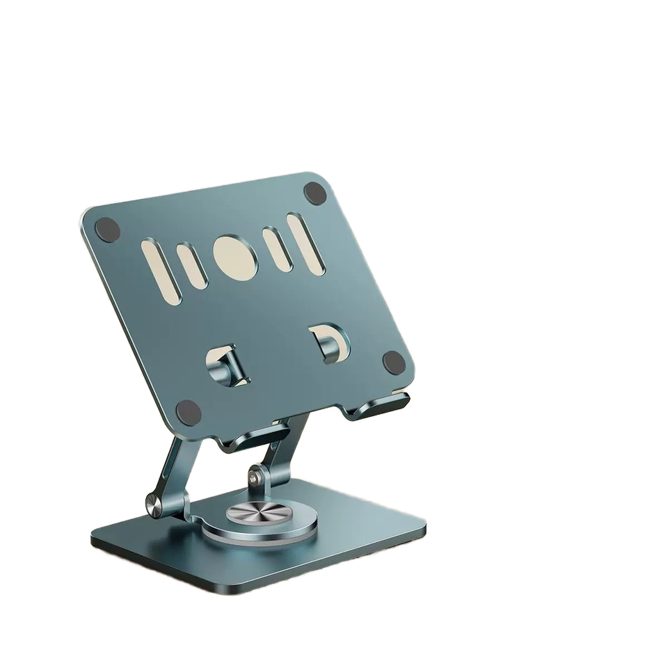 Green 360 degree Rotating Tablet &amp; Phone Stand - Heavy-Duty Aluminum Adjustable Holder with Cooling for iPad, iPhone, and More