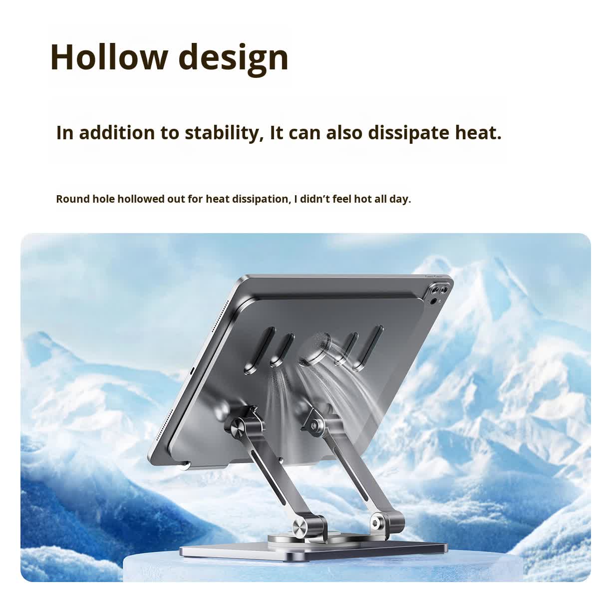Green 360 degree Rotating Tablet & Phone Stand - Heavy-Duty Aluminum Adjustable Holder with Cooling for iPad, iPhone, and More