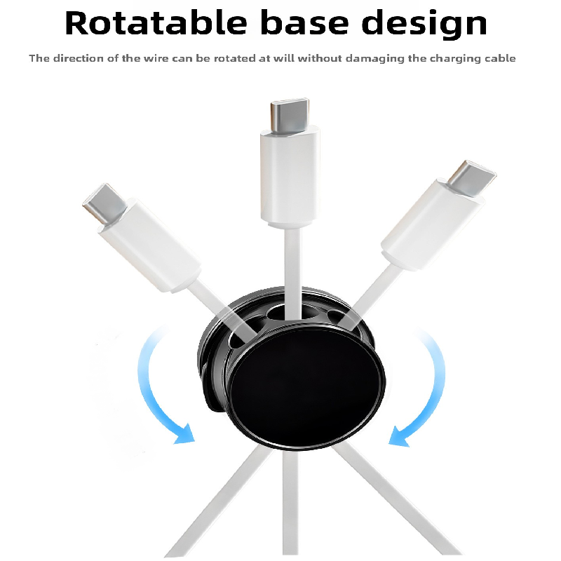 10-PCS Black 360 Degree Rotating Cable Organizer with Magnetic Mount for Desktop Wire Management