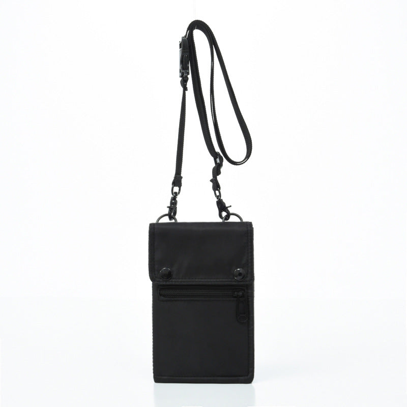Black Men's &amp; Women's Nylon Crossbody Phone Bag - Multi-purpose Splash-proof Shoulder Pouch for Travel &amp; Daily Use