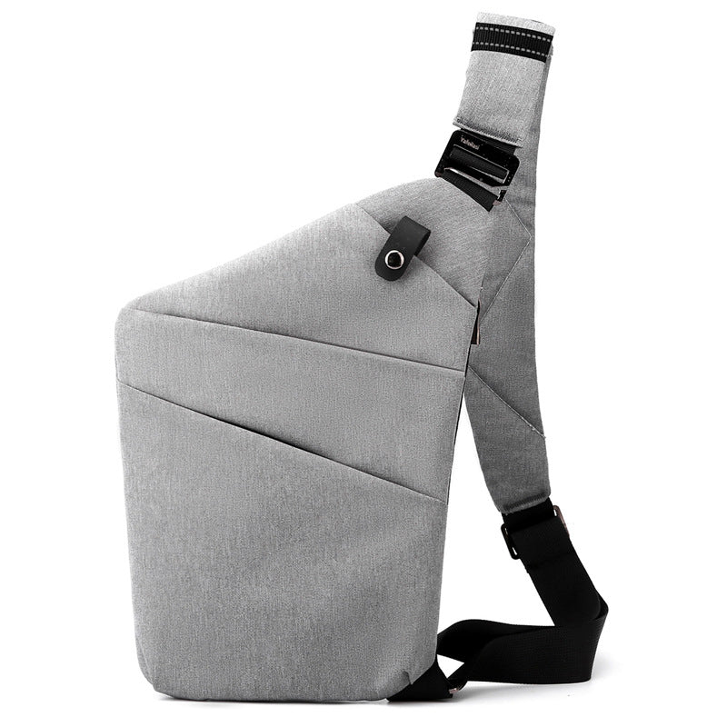 Grey Anti-theft Crossbody Sling Bag for Men &amp; Women - Slim, Lightweight Chest Shoulder Pack for Travel &amp; Daily Commute