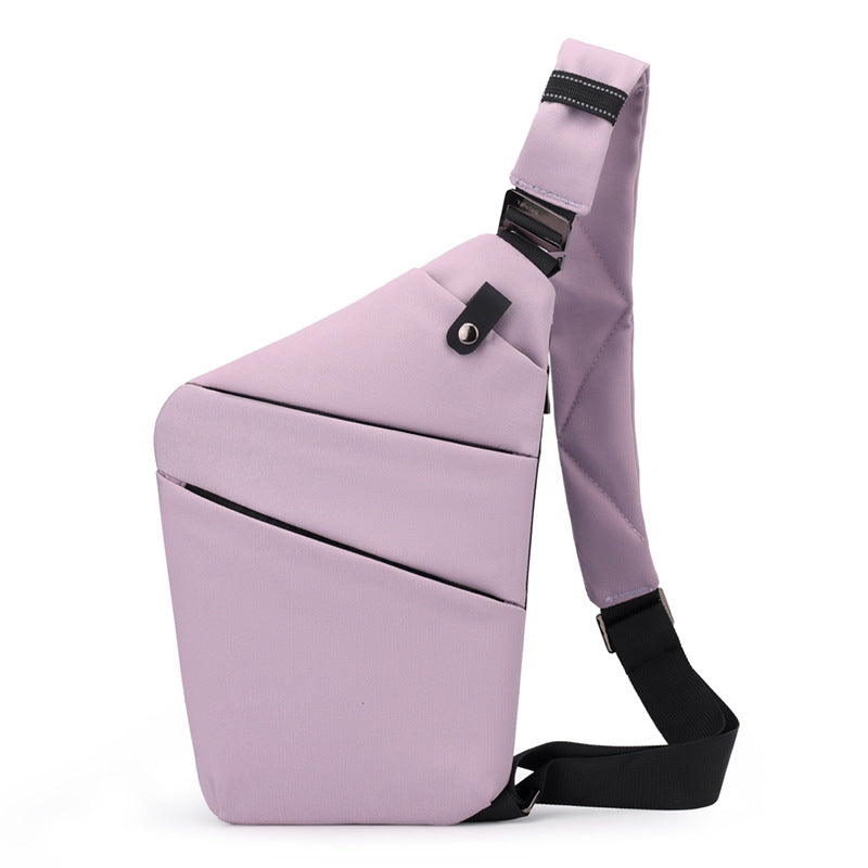 Purple Anti-theft Crossbody Sling Bag for Men &amp; Women - Slim, Lightweight Chest Shoulder Pack for Travel &amp; Daily Commute