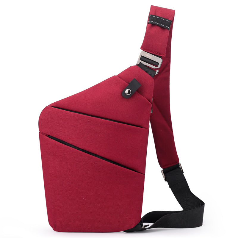 Red Anti-theft Crossbody Sling Bag for Men &amp; Women - Slim, Lightweight Chest Shoulder Pack for Travel &amp; Daily Commute