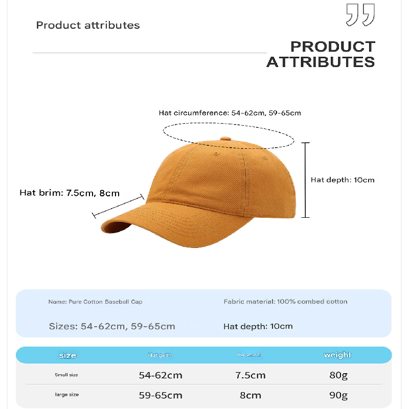 Pink Premium Pure Cotton Quick-Dry Baseball Cap - Outdoor Sports & Camping Sun Hat, Adjustable Fit(59-65cm)