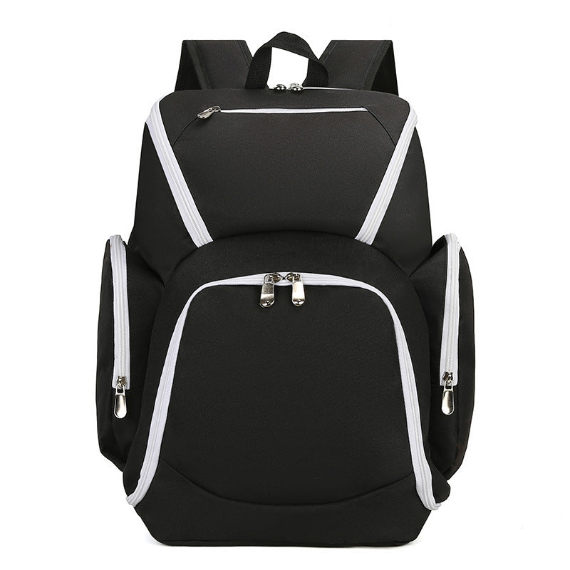 Black and white Large Capacity Oxford Cloth Basketball Backpack - Waterproof Gym &amp; Travel Bag for Men &amp; Women with S-Type Straps