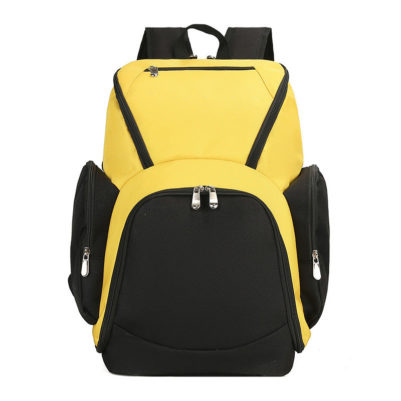 Black and yellow Large Capacity Oxford Cloth Basketball Backpack - Waterproof Gym &amp; Travel Bag for Men &amp; Women with S-Type Straps