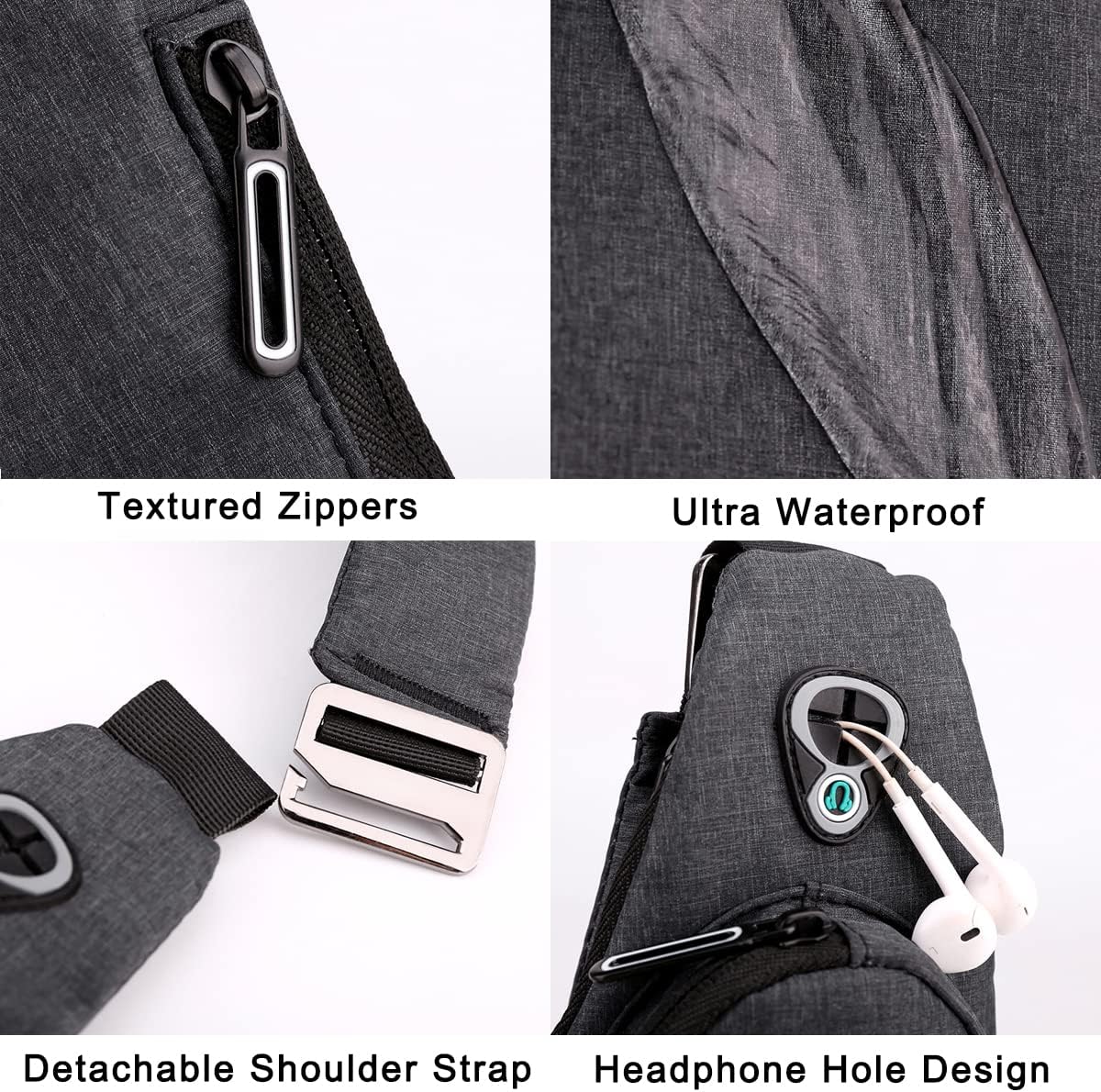 Black on the right shoulder New Men's Reflective Crossbody Sling Bag - Casual Commuter Shoulder Chest Pack for Daily Essentials