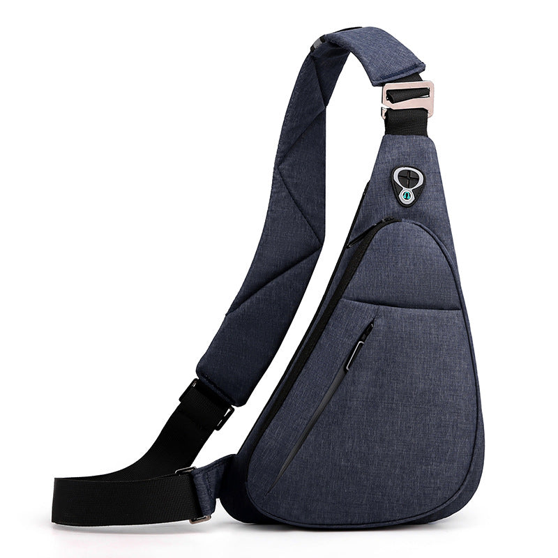Blue left shoulder New Men's Reflective Crossbody Sling Bag - Casual Commuter Shoulder Chest Pack for Daily Essentials