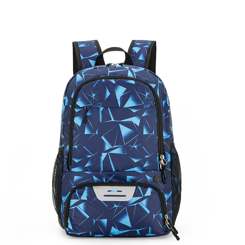 Blue Sports Backpack with Separate Shoe &amp; Ball Compartments - Waterproof Gym Bag for Basketball, Soccer, Travel &amp; Daily Use