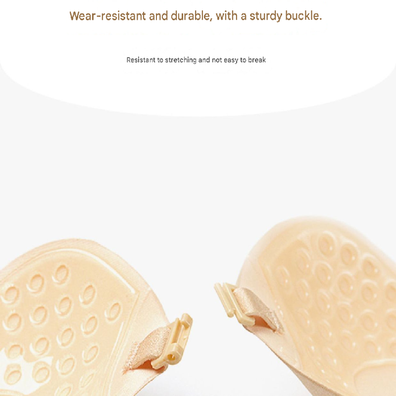 3-PCS Skin color Invisible Silicone Push-Up Bra - Reusable Adhesive Mango Breast Pasties with Breathable Design - Strapless Backless Self-Adhesive Nipple Covers for Women(Cup C)