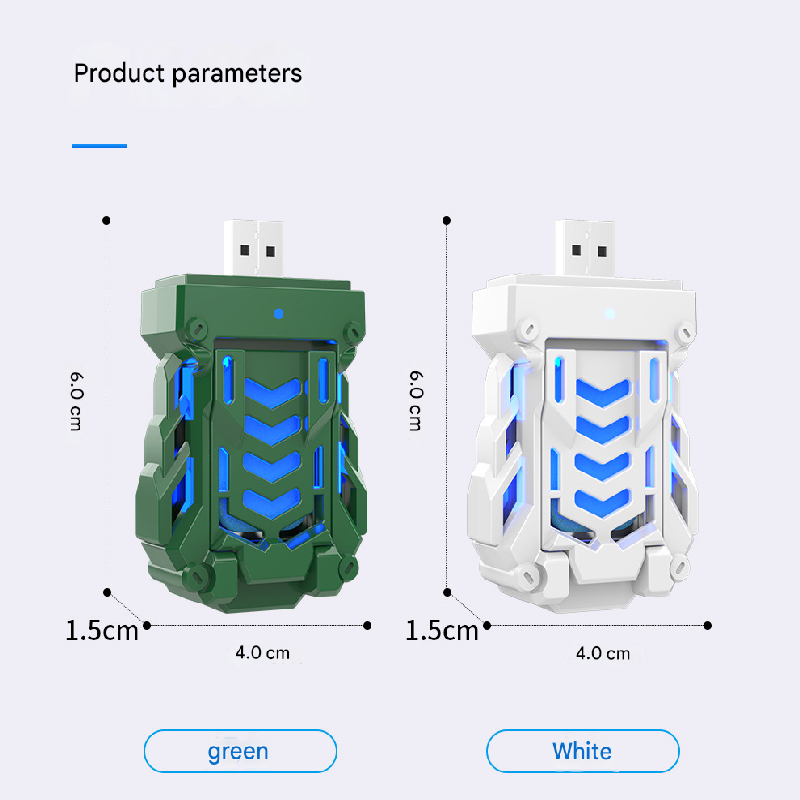 Green Portable USB Mosquito Repellent Heater - Electric Mosquito Killer with Blue Light Lure - Smart Thermostatic for Indoor & Outdoor Use - Non-Toxic & Silent