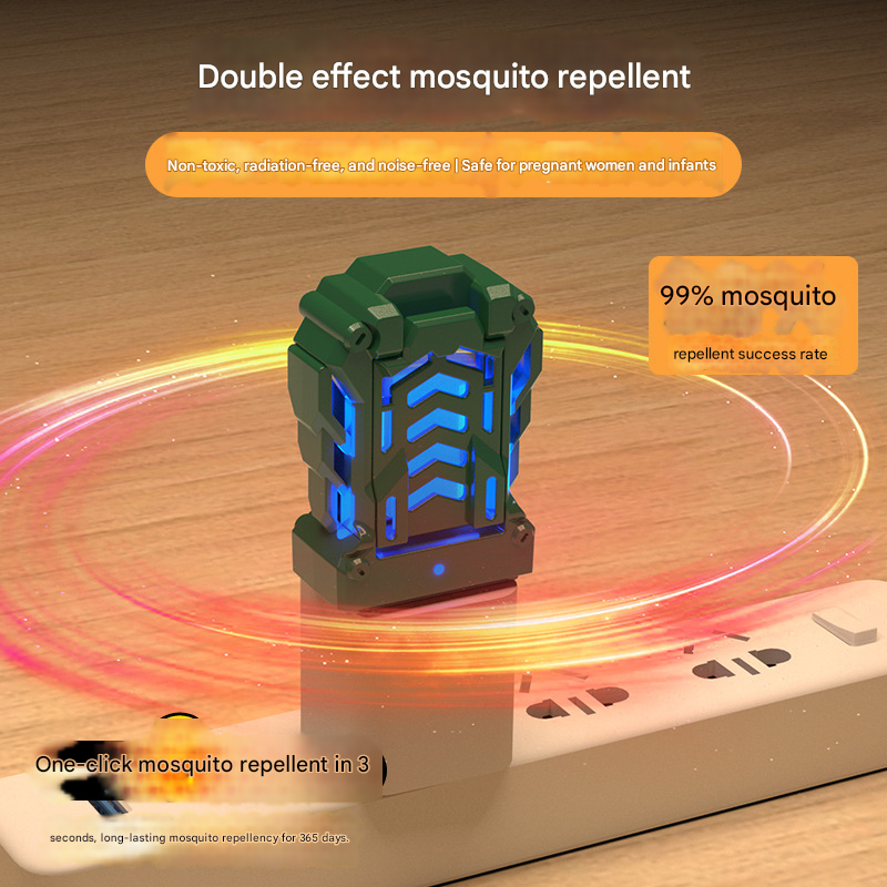 White Portable USB Mosquito Repellent Heater - Electric Mosquito Killer with Blue Light Lure - Smart Thermostatic for Indoor & Outdoor Use - Non-Toxic & Silent