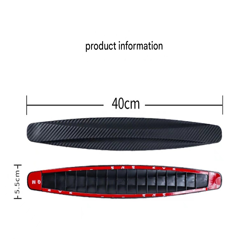3-PCS Grey Universal Car Bumper Protector Strips - Carbon Fiber Look Anti-Scratch Guards (2-Pack)