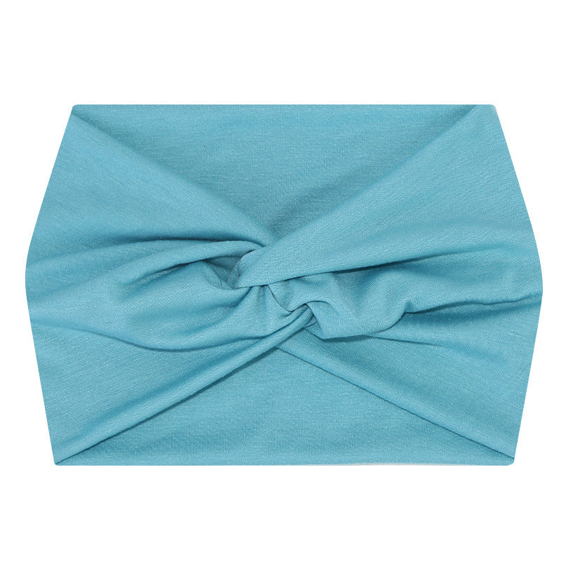 5-PCS Light blue Women's Extra Wide Turban Headband - Elastic Yoga &amp; Sports Hair Wrap