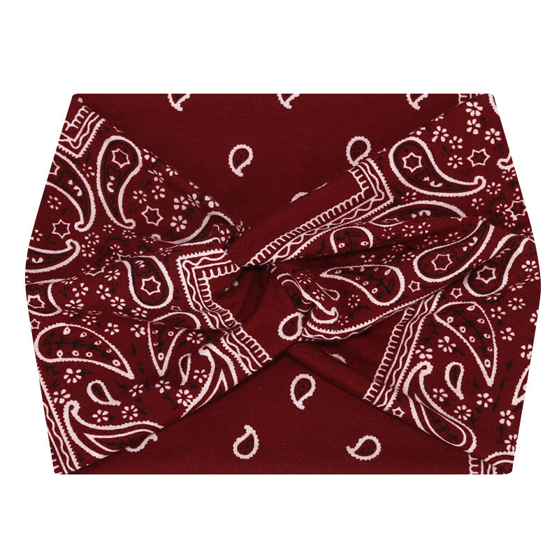5-PCS Cashew nuts are red Women's Extra Wide Turban Headband - Elastic Yoga &amp; Sports Hair Wrap