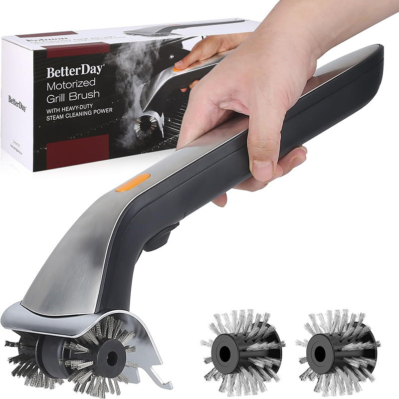 Powerful Electric Steam Grill Brush with Built-in Scraper - Deep Clean for All BBQ Grates