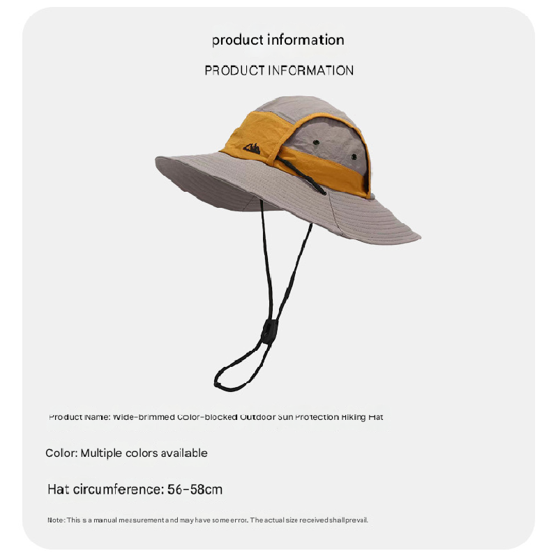 White Quick-Dry Sun Protection Bucket Hat for Men - Breathable Outdoor Hiking & Fishing Cap with Wide Brim