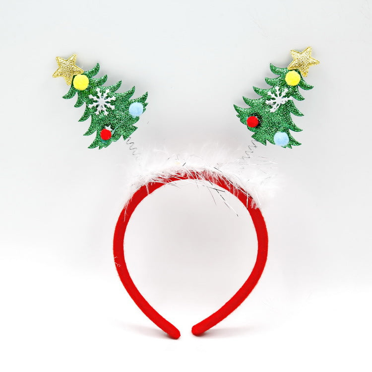 3-PCS Christmas tree Festive Christmas Headbands for Adults &amp; Kids - Reindeer Antlers, Santa, Snowman &amp; Christmas Tree Designs